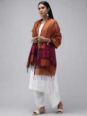 Copper Magenta Assamese Handloom Silk cotton Dupatta