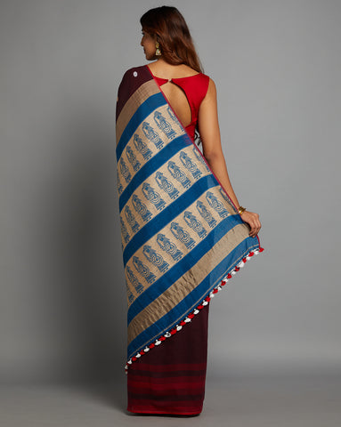 Handloom Cotton Baluchari Saree
