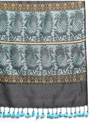 Black Blue Handloom Baluchari Silk Dupatta