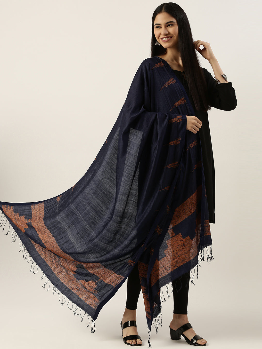 Hand Woven Shibori Silk Dupatta