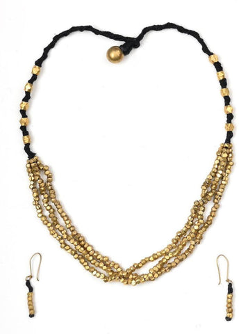 Handmade Brass Beaded Tribal Jewellery Set
