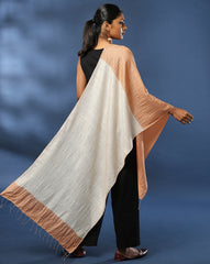 ArtEastri Beige & Cream Hand Woven Pure Silk Shibori Stole