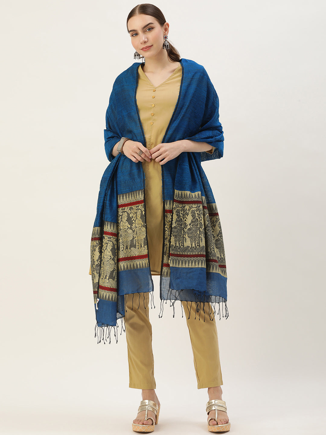 Handloom  Baluchari  Silk cotton Dupatta