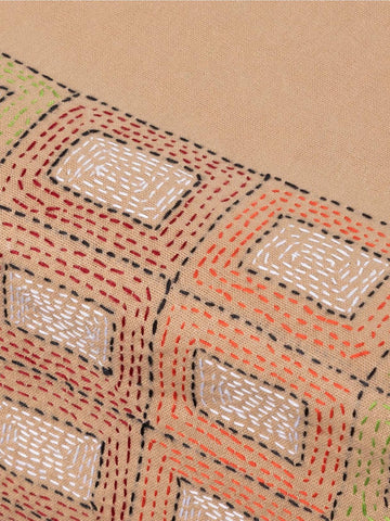 Beige Kantha Cotton dining Table Runner