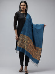 Blue Biege Assamese silk Cotton Dupatta