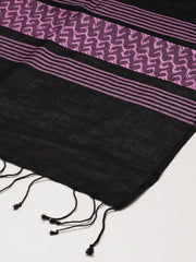 Black Mauve  Assamese Cotton Stole