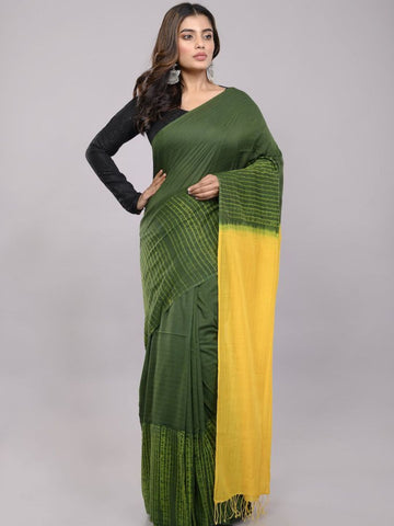 Hand Woven Shibori Cotton Saree