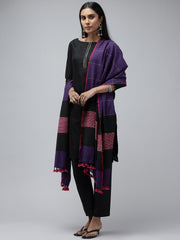 Purple & Magenta Cotton Handloom Sequins Dupatta