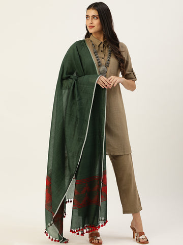 Handloom Jaquard Mul Cotton  Dupatta
