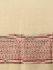 Beige Red Assamese Cotton Stole