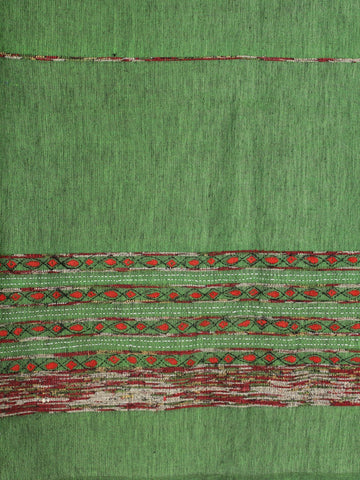 Pickle Green  Khesh Kantha Cotton Curtain- Single Panel