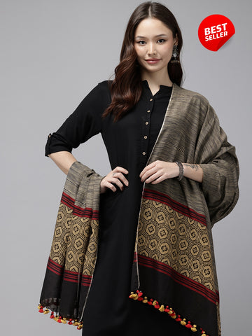 Navy,Yellow  Handloom Tie Dye Fulia Cotton Dupatta