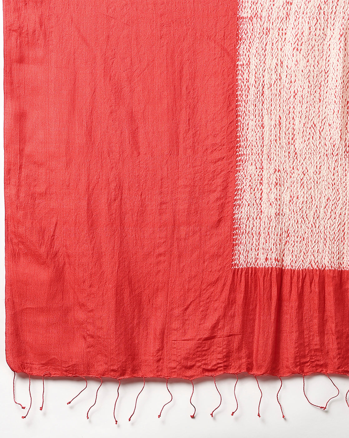 ArtEastri Red Hand Woven Pure Silk Shibori Stole