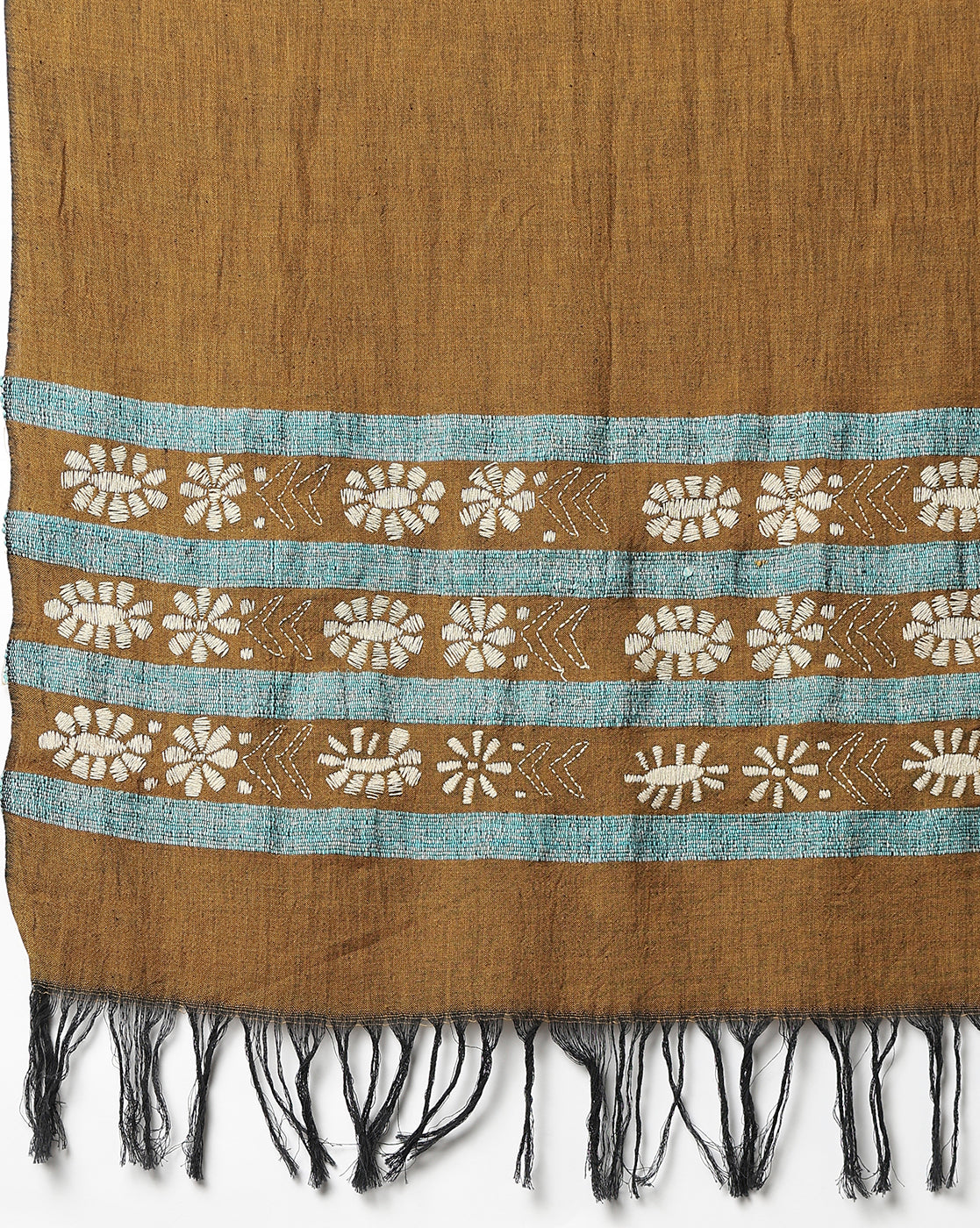 ArtEastri Brown Hand woven Khesh Kantha Cotton Stole