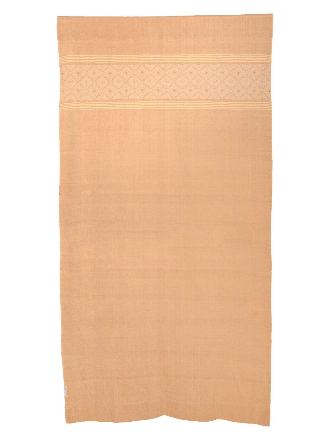 Beige and Cream Cotton Rod Pocket Curtain