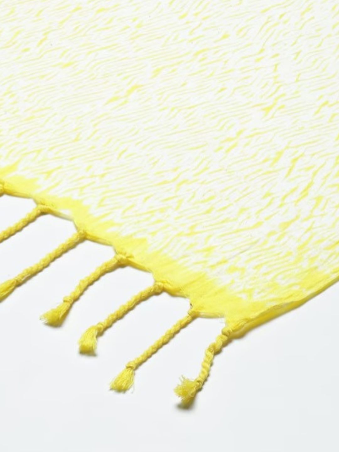 Yellow Woven Shibori Cotton Stole