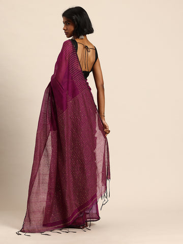 Silk Cotton Sequins Saree with Blouse Piece