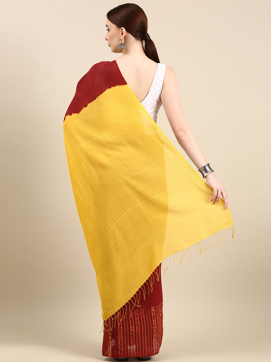 Hand Woven Shibori Cotton Saree