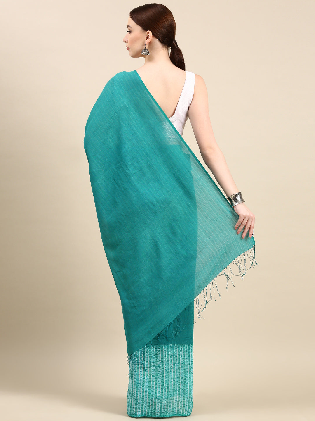 Hand Woven Shibori Cotton Saree