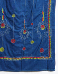 Blue Cotton Kantha Stole