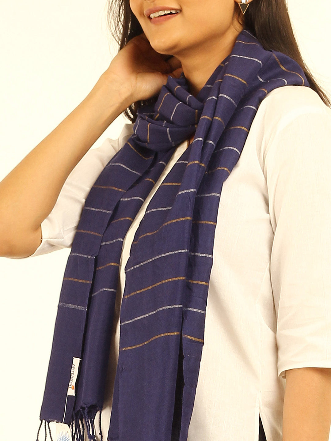 Striped Cotton Wool Stole