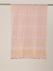 Pink Cotton Linen Handloom Stole