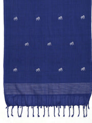 Blue Cotton Bengal Jamdani Stole