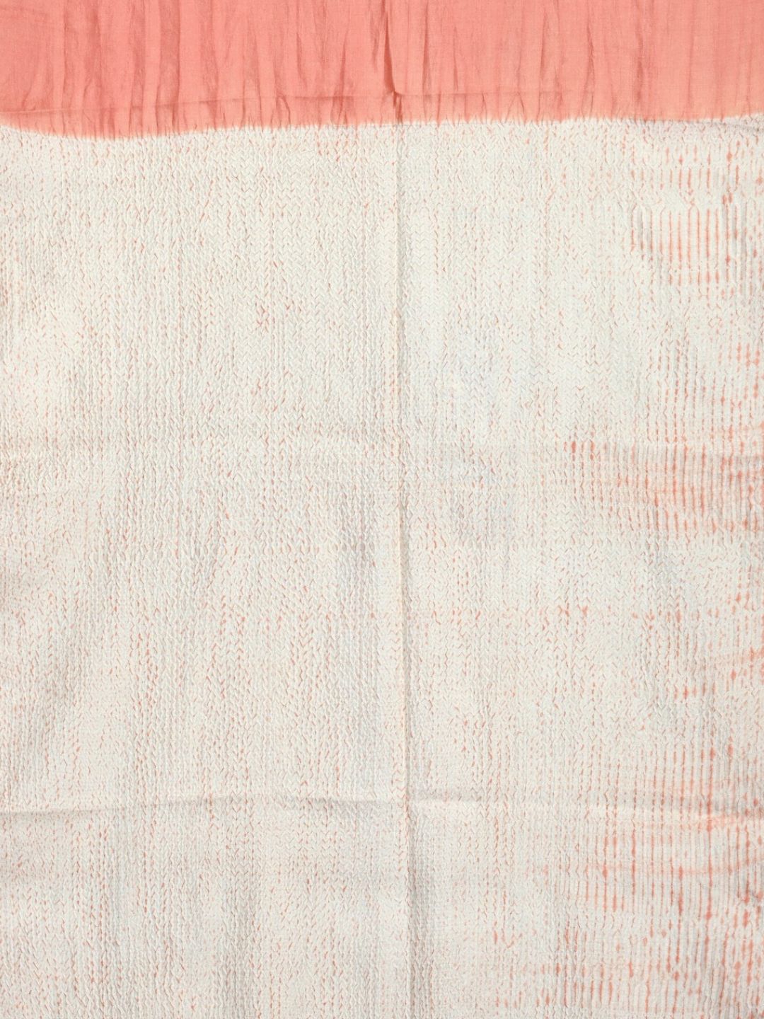 Ivory Peach Shibori Silk Stole