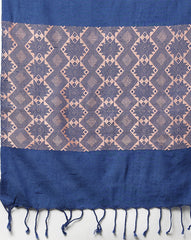 Handwoven Blue Cotton Eri Stole
