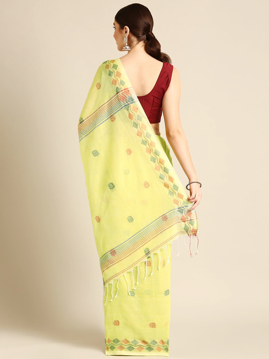 Handloom Jamdani Cotton Saree with Blouse piece