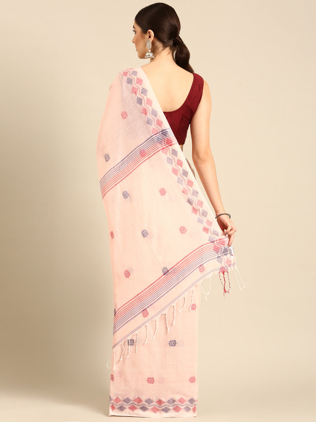 Handloom Jamdani Cotton Saree with Blouse piece