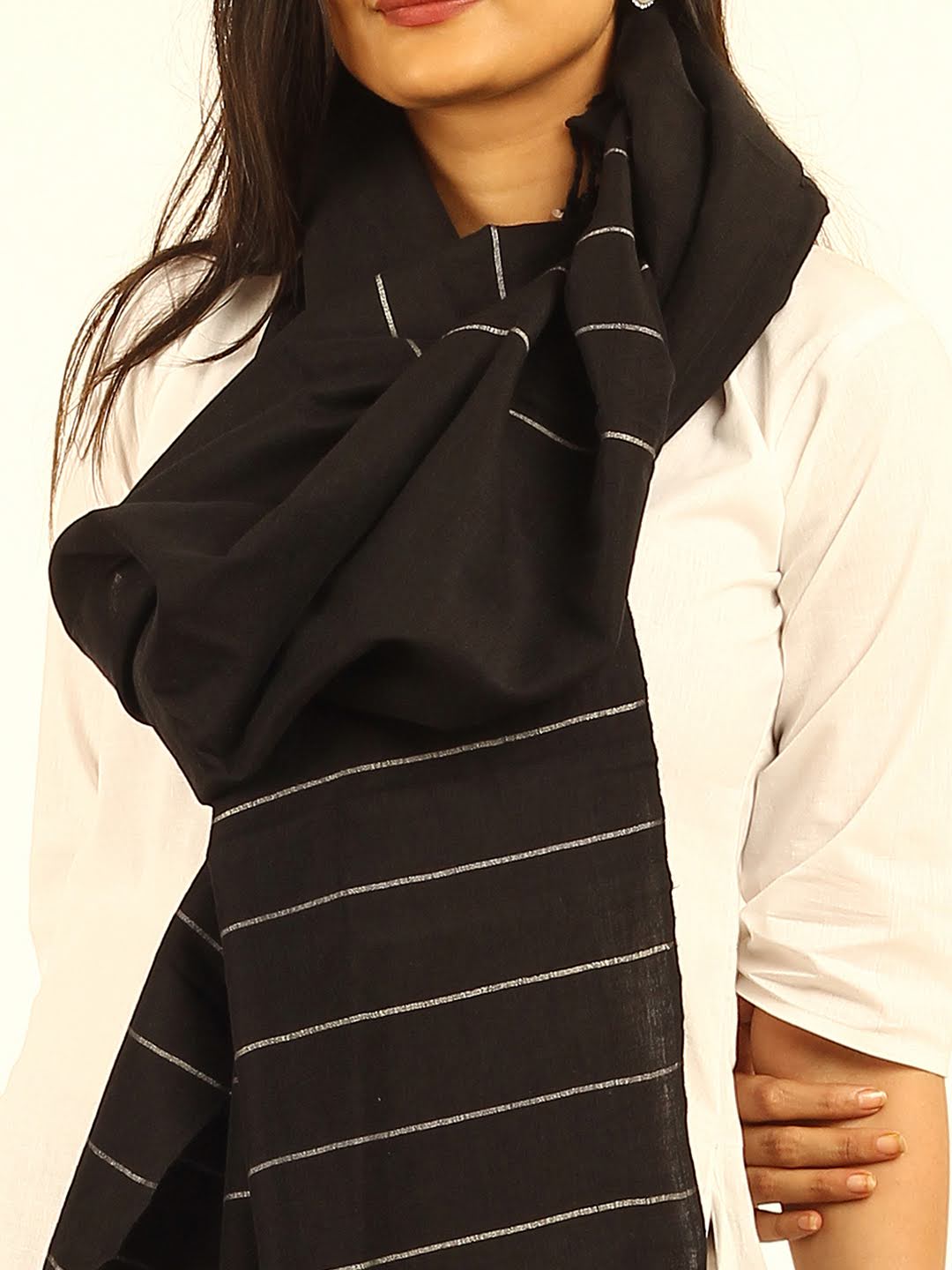 Striped Cotton Wool Stole