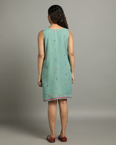 Green Cotton Handloom Dress