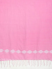 Pretty Pink white Jamdani Cotton  Stole