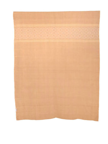 Beige and Cream Cotton Rod Pocket Curtain- single Panel