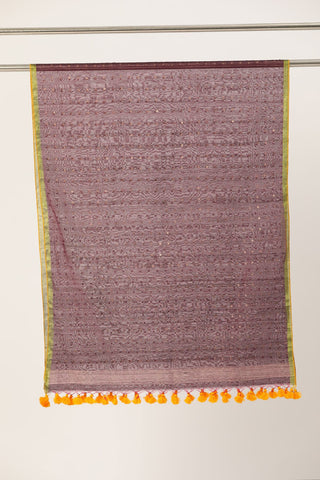 Purple & Gold Sequins Silk Cotton  Dupatta