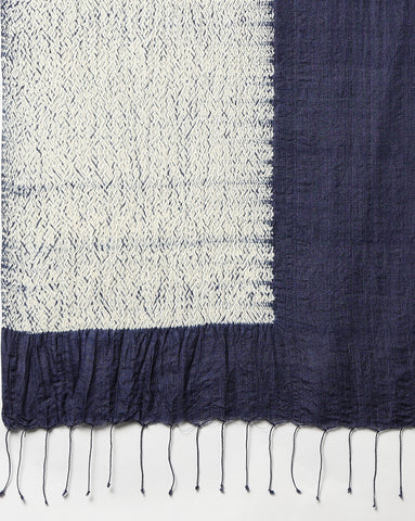ArtEastri Indigo Hand Woven Pure Silk Shibori Stole