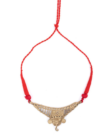 Handmade Red Ganesh Dokra Hasuli Jewellery