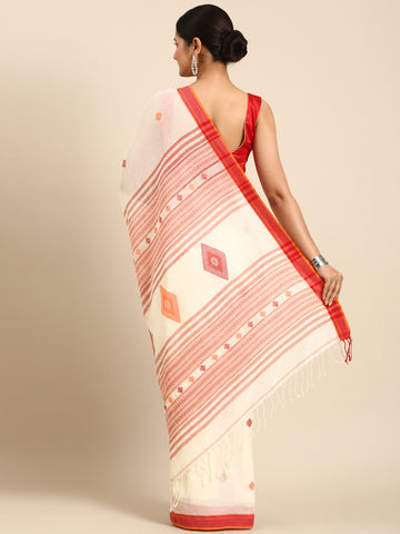 Handwoven Jacquard Weave Pure Cotton Assamese Saree