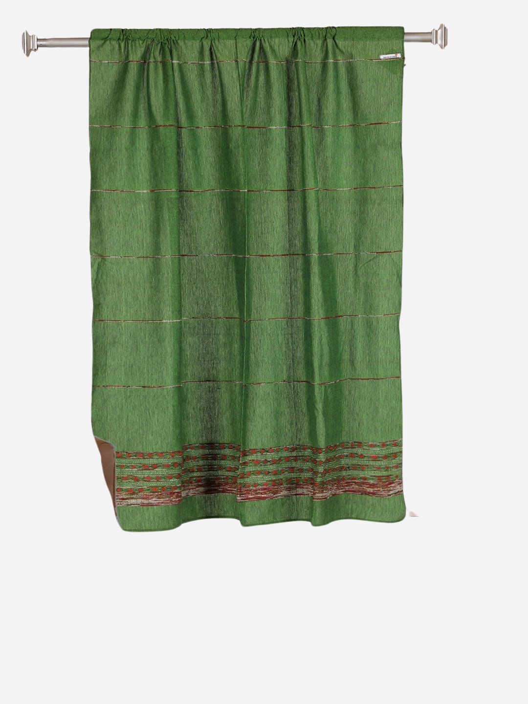 Pickle Green  Khesh Kantha Cotton Curtain