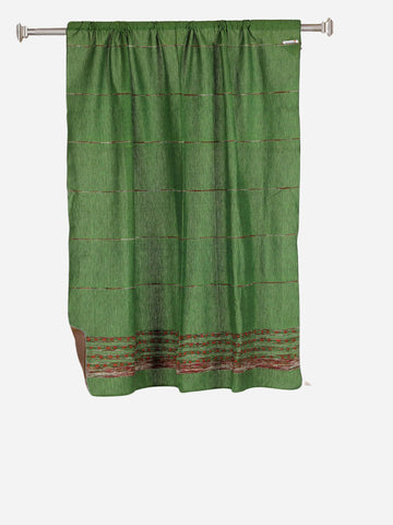 Pickle Green  Khesh Kantha Cotton Curtain- Single Panel