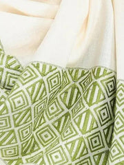 Ivory Green Eri Silk Stole