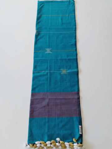 Blue handloom Cotton Jamdani Stole