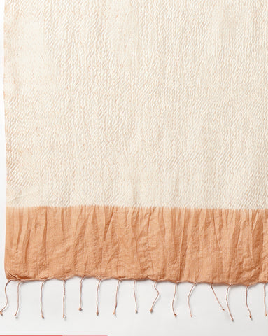ArtEastri Beige & Cream Hand Woven Pure Silk Shibori Stole