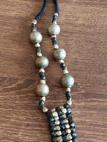 Handmade tribal silver toned neckpiece
