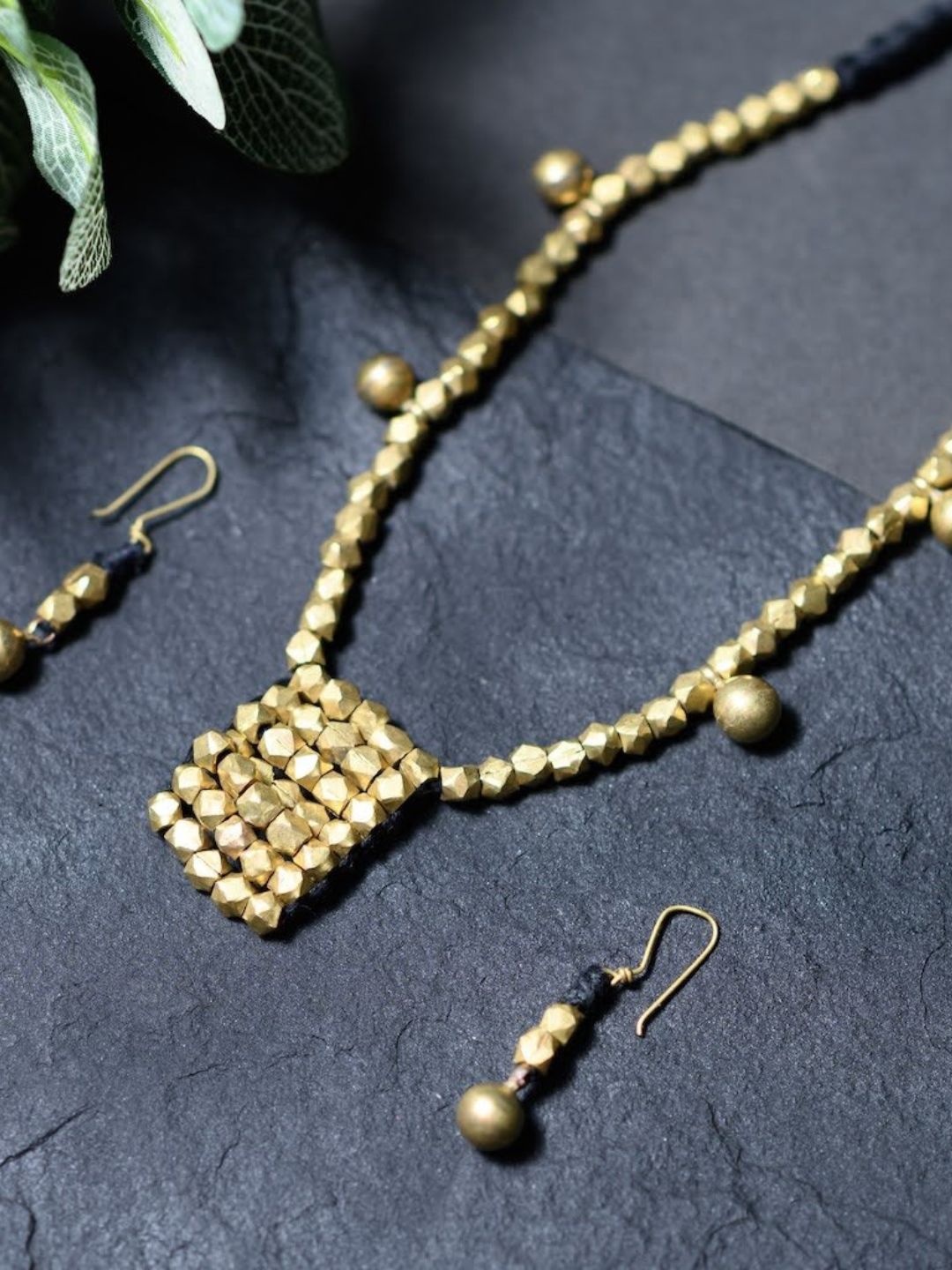 Brass Beaded Orissa Tribal Pendant Set Jewellery
