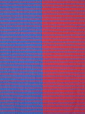 Blue Red Striped Cotton Door Curtain- Single Panel