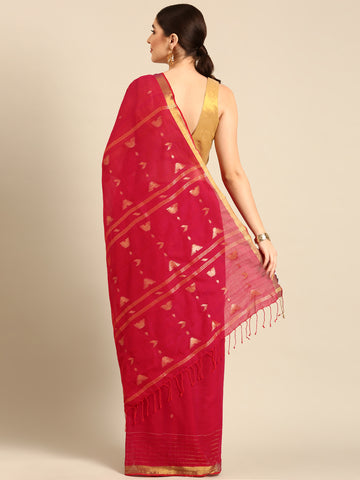 Handloom Zari buti  Jamdani Cotton Saree with blouse piece