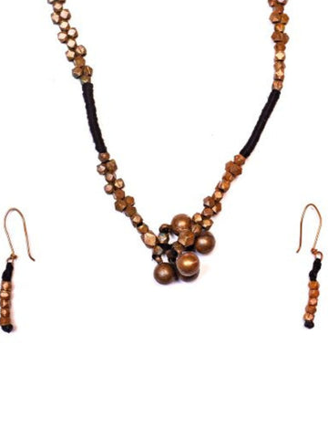 Handmade Black Brass Pendant Set Jewellery