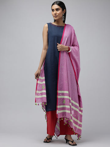 Lavender Pink Cotton Jamdani Dupatta